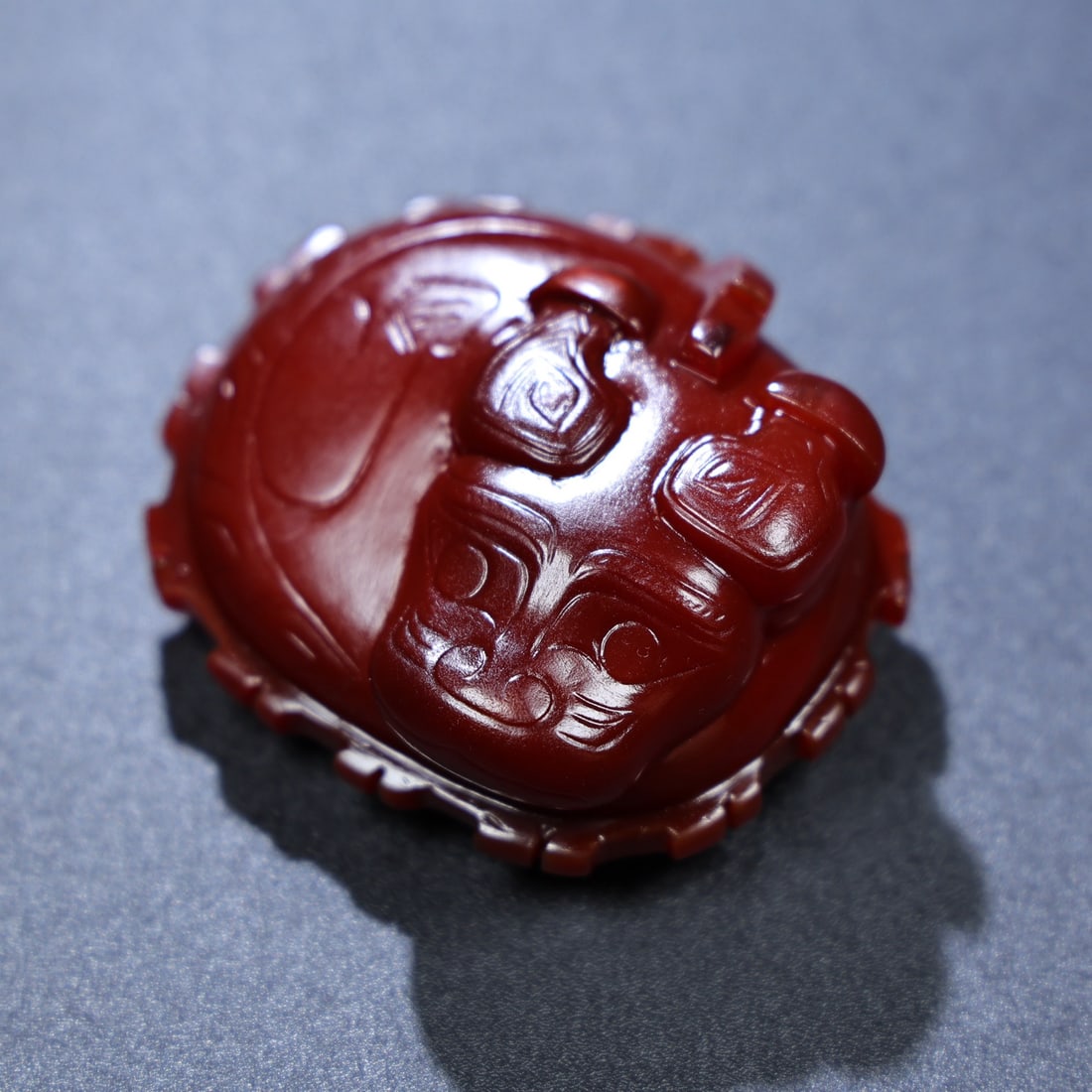 Chinese Red Agate Ox Pendant - 9