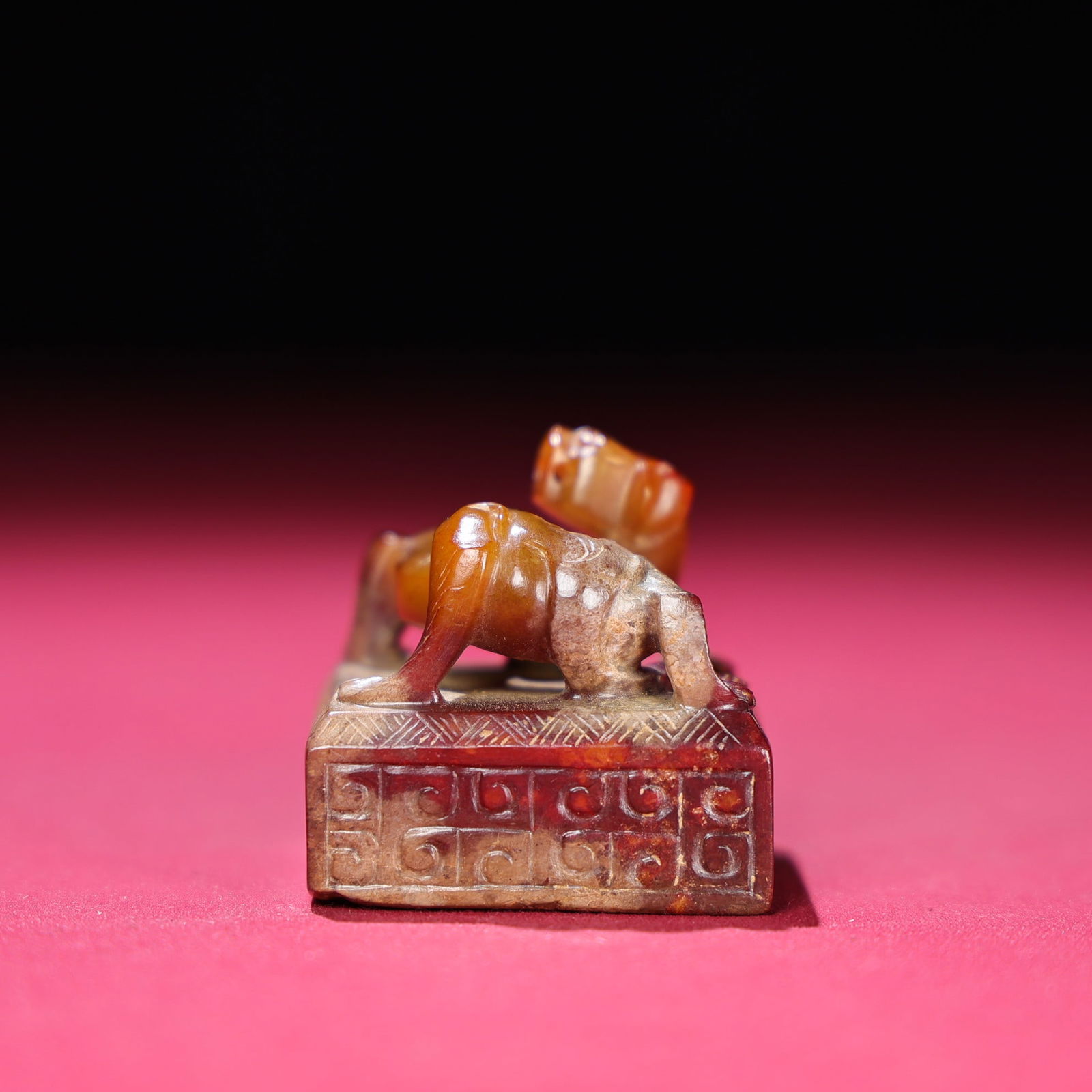 Old Chinese Hetian Jade Chi Dragon Seal - 3