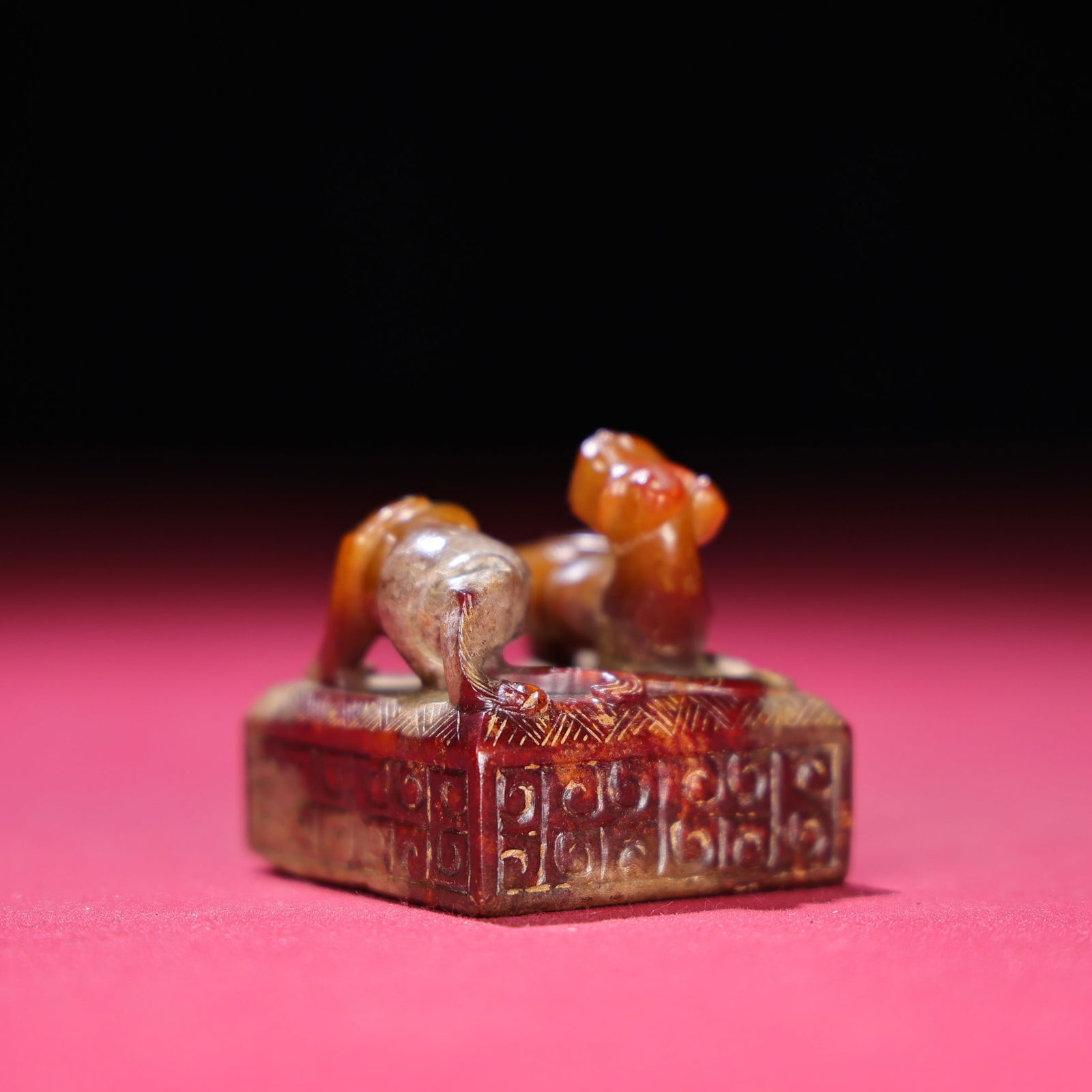 Old Chinese Hetian Jade Chi Dragon Seal - 5