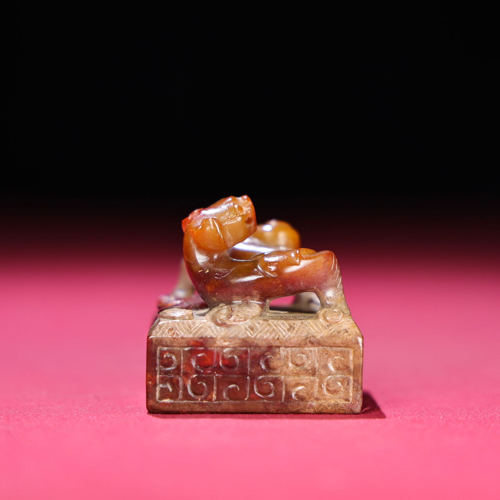 Old Chinese Hetian Jade Chi Dragon Seal - 6