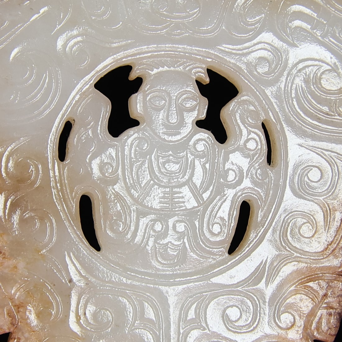 Old Chinese Hetian Jade Bi Statue Pendant - 2