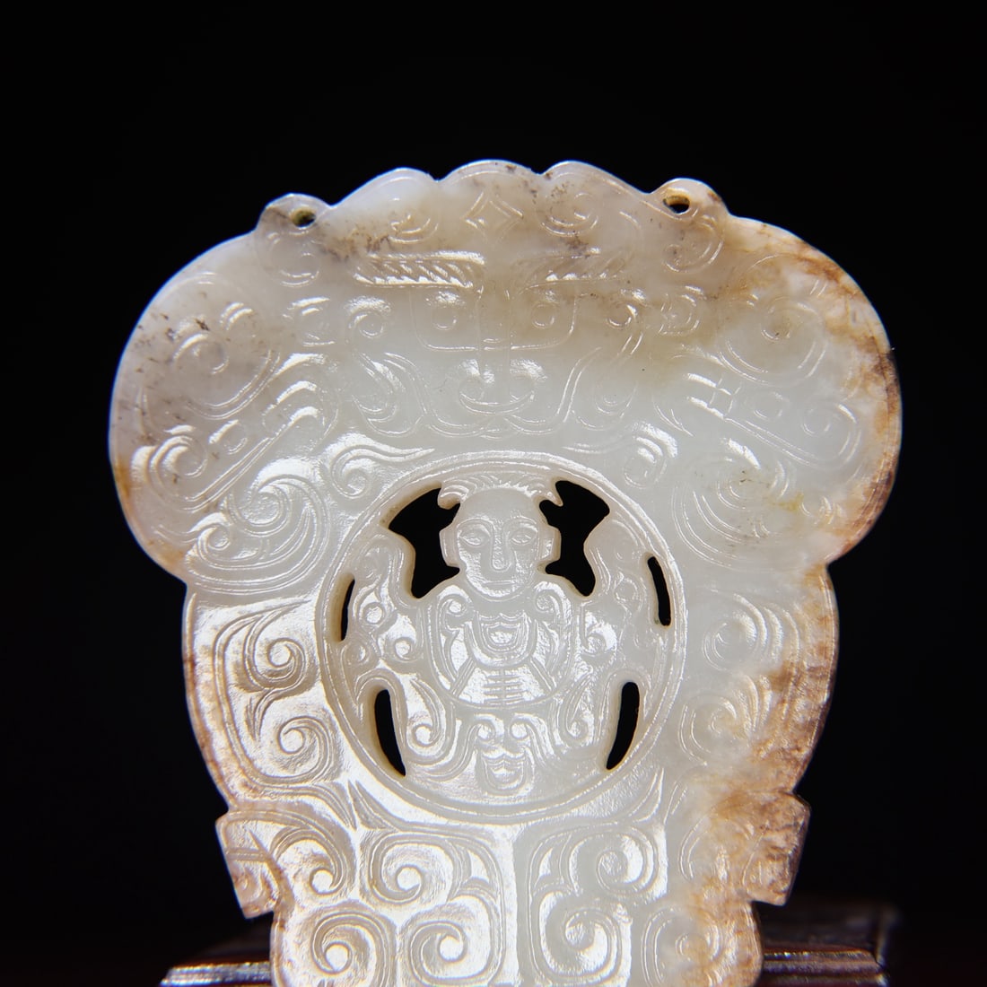 Old Chinese Hetian Jade Bi Statue Pendant - 4