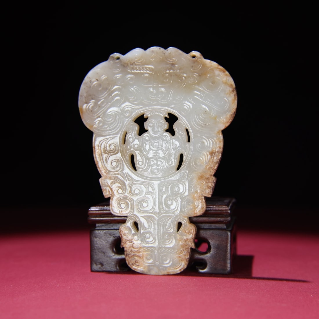 Old Chinese Hetian Jade Bi Statue Pendant - 5