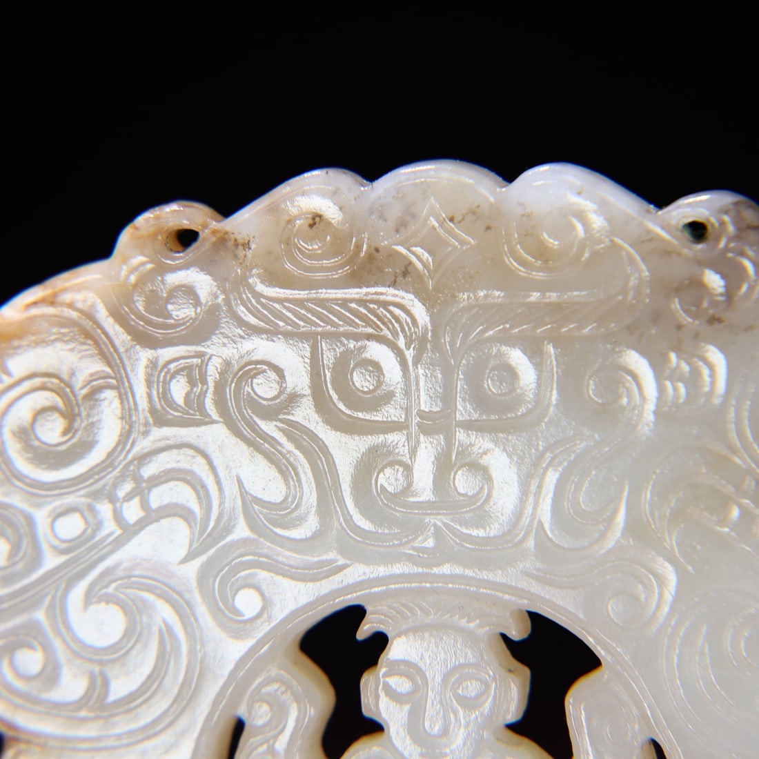 Old Chinese Hetian Jade Bi Statue Pendant - 6