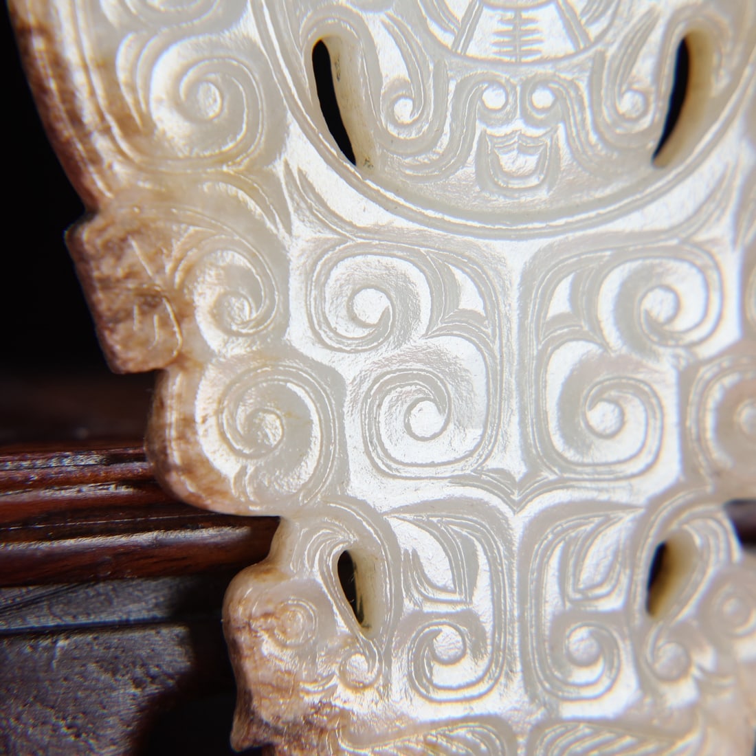 Old Chinese Hetian Jade Bi Statue Pendant - 7