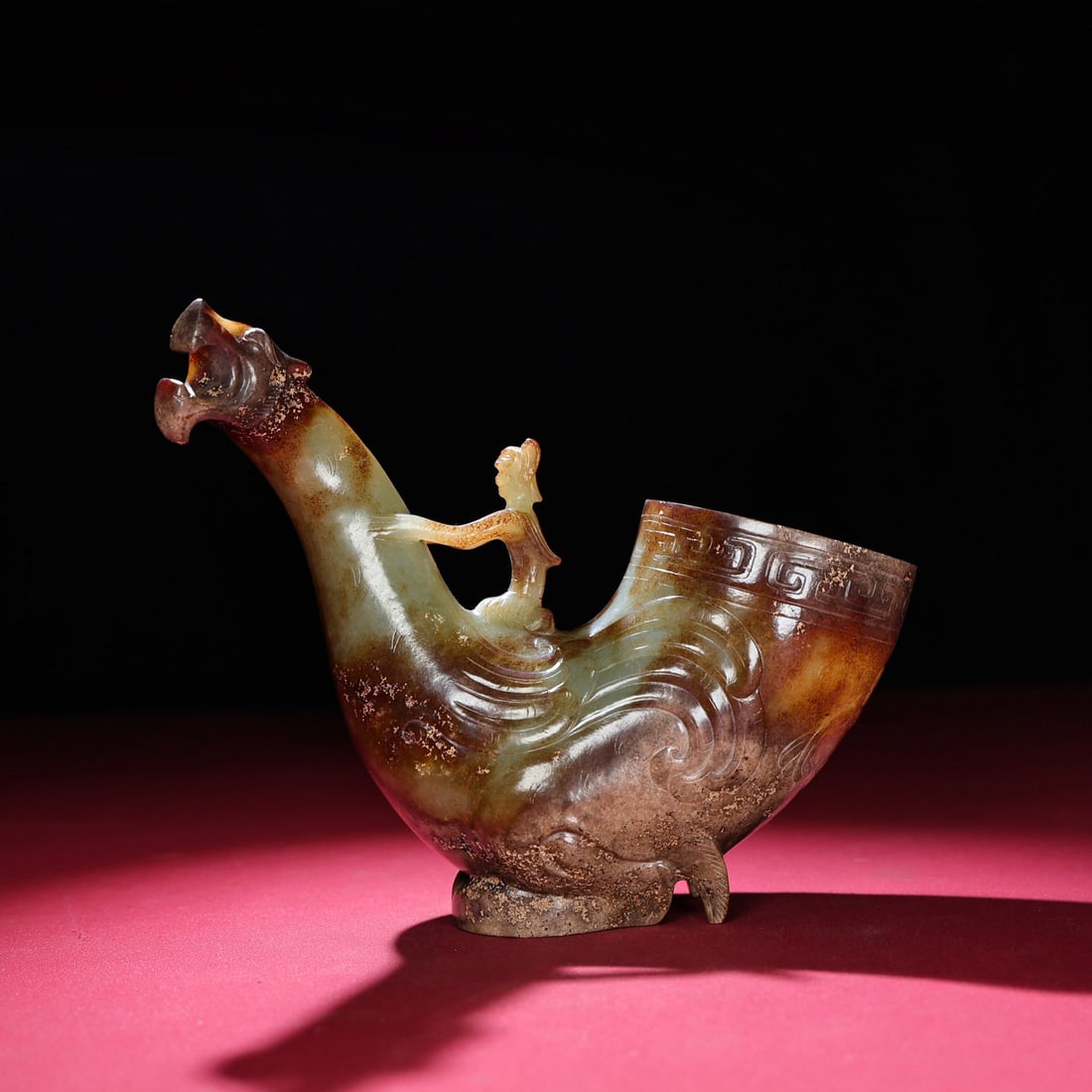 Old Chinese Hetian Jade Cup & Figure Statue: Title: Old Chinese Hetian Jade Cup & Figure Statue Origin: Chinese Date/Period: After1860 Materials: Hetian Jade Dimensions: 198x150x69(mm) 7.80x5.91x2.72(inches) Weight 1.71 lbs/777g Reserve: $3,389.