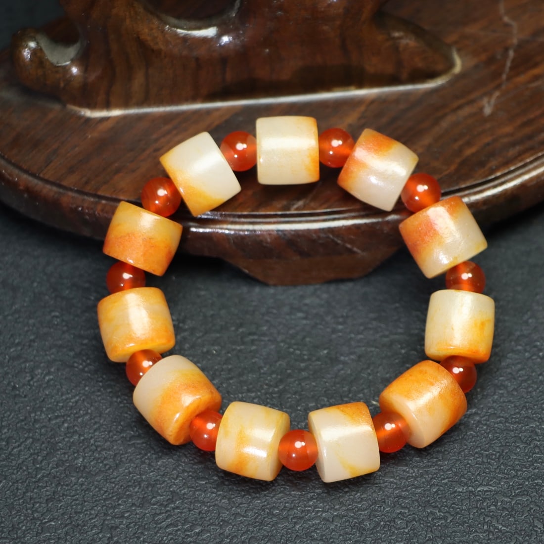 Chinese Hetian Jade Bracelet Hand Chain - 5