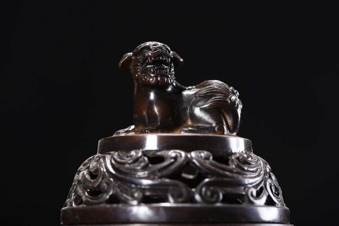 Old Chinese Bronze Cloisonne Incense Burner - 2