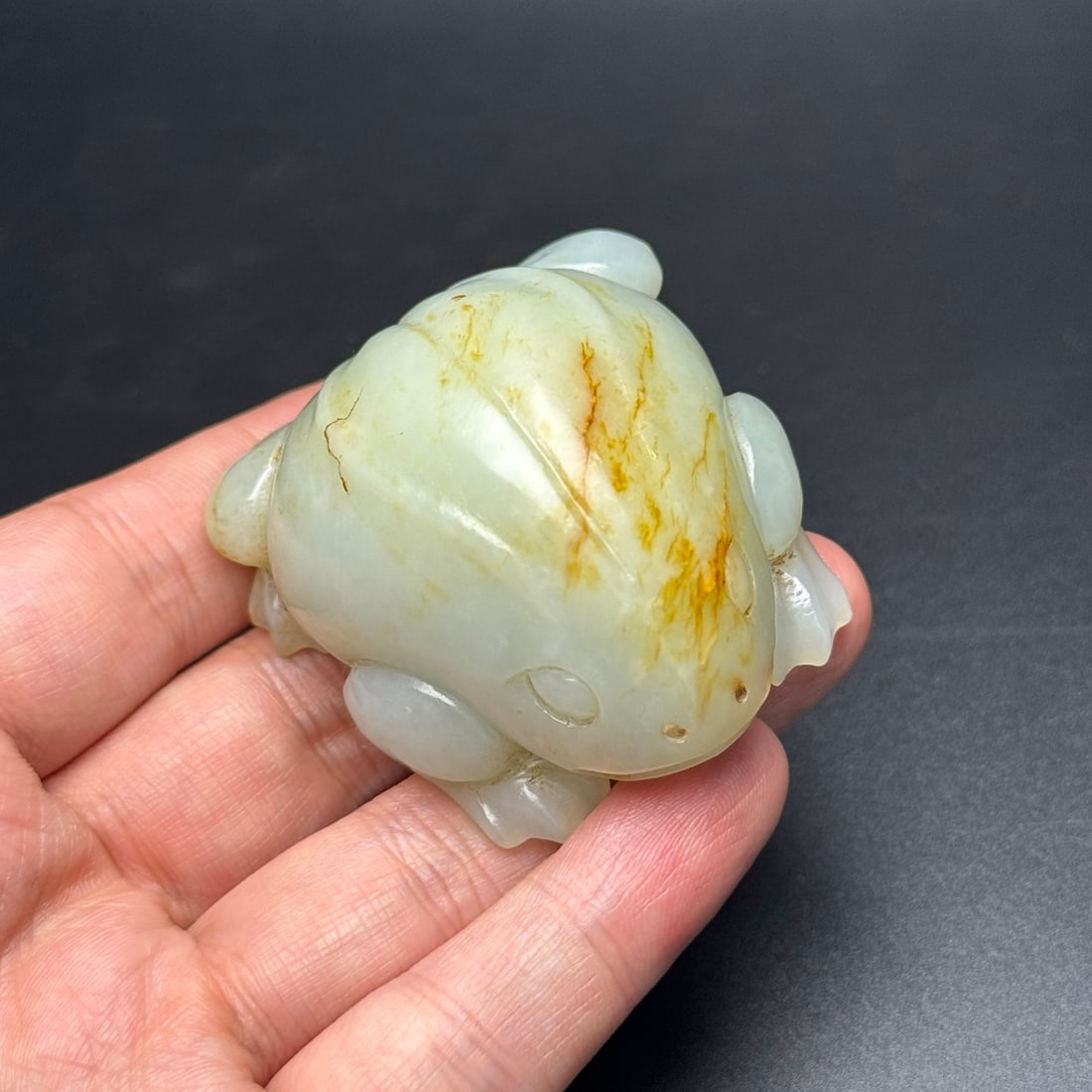 Old Chinese Hetian Jade Frog Statue Pendant - 8