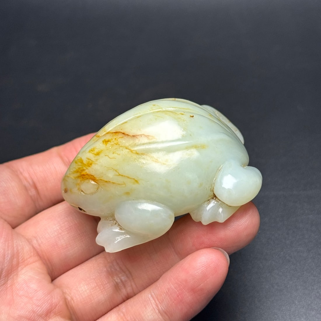 Old Chinese Hetian Jade Frog Statue Pendant - 9