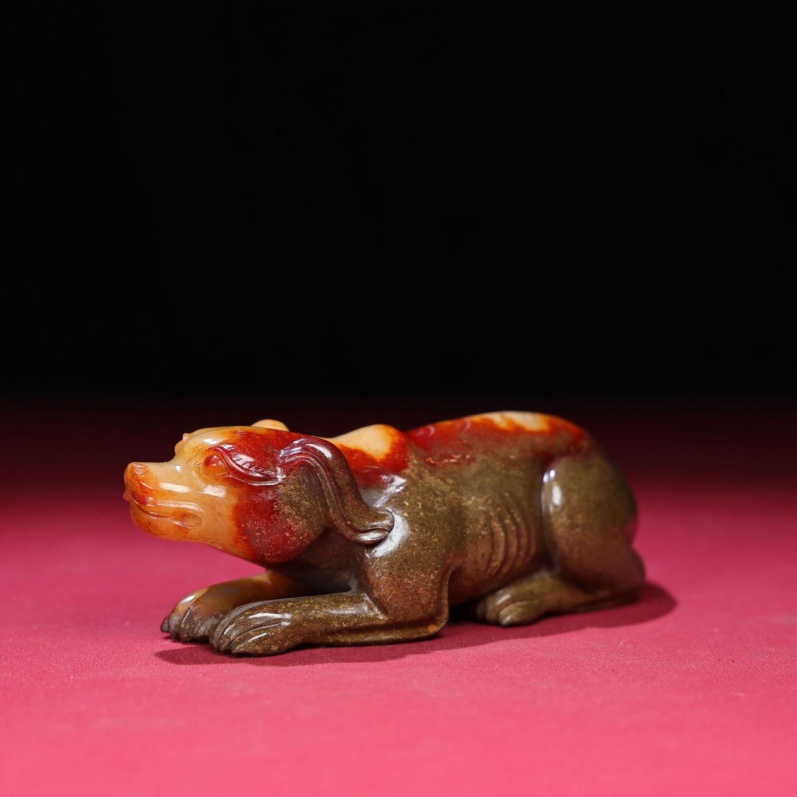 Old Chinese Hetian Jade Foo Dag Statue - 4