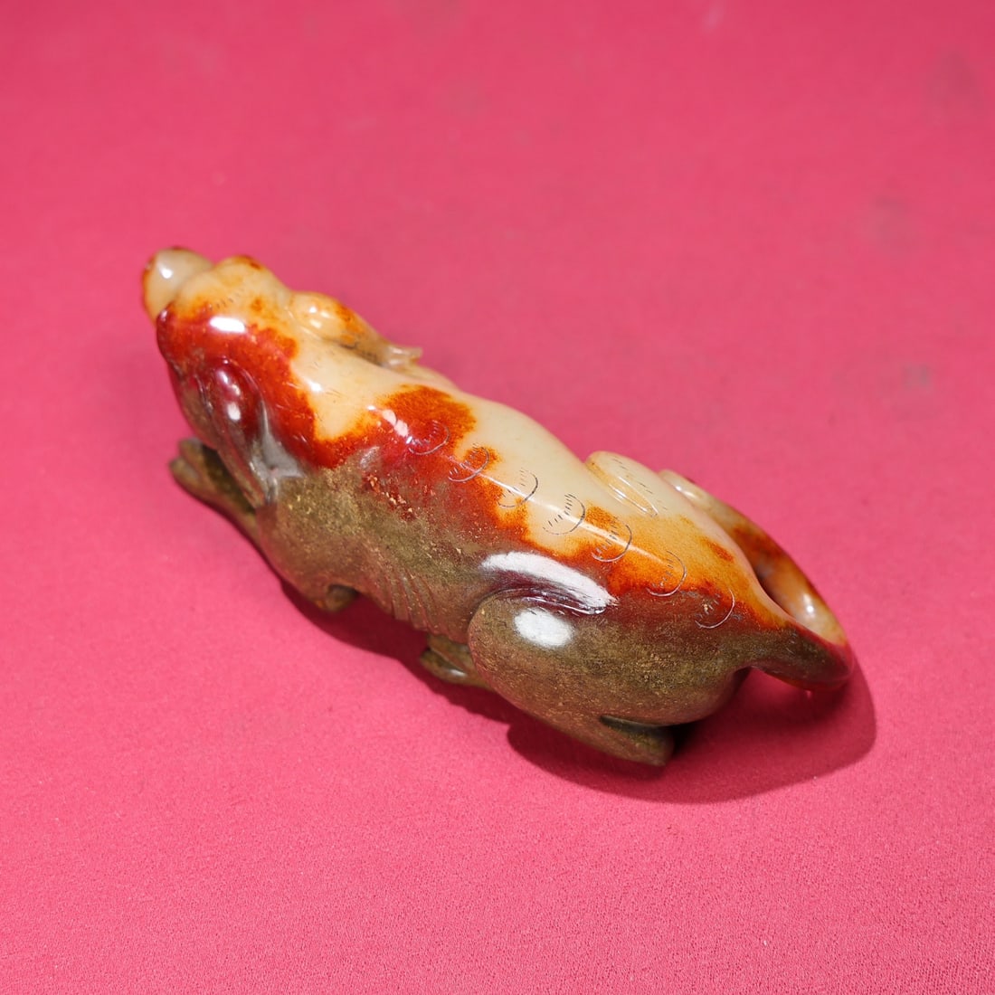 Old Chinese Hetian Jade Foo Dag Statue - 8