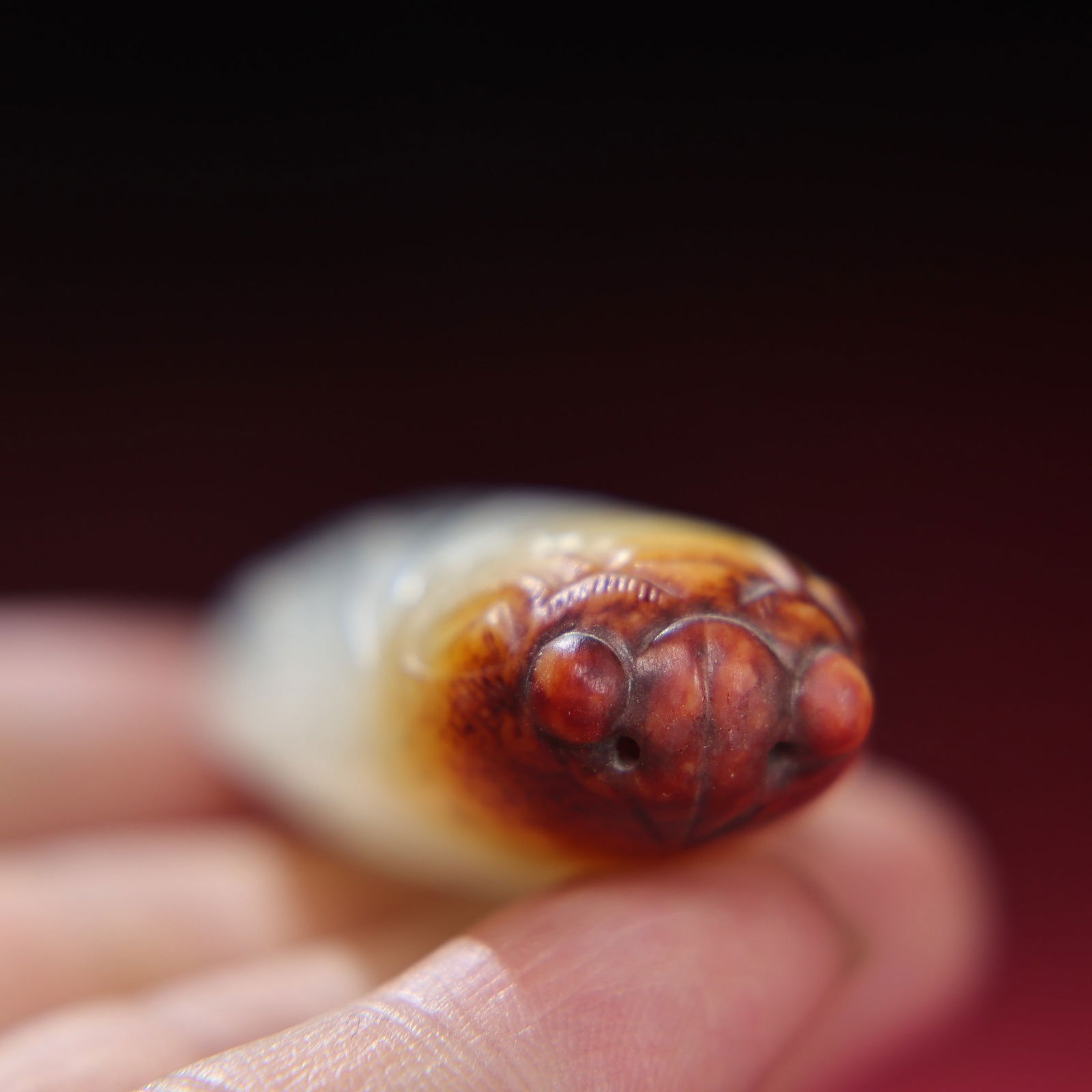 Old Chinese Hetian Jade Cicada Pendant - 6