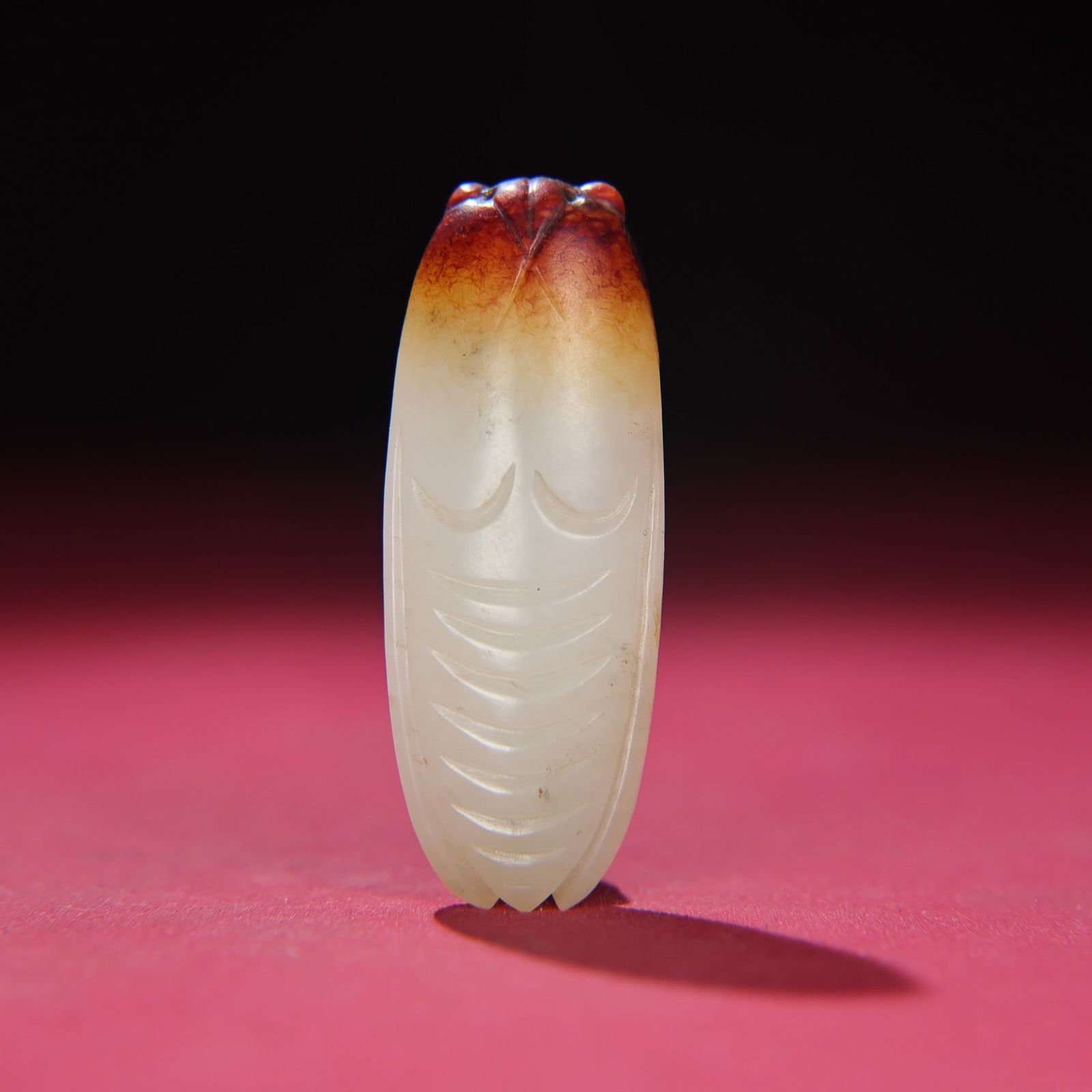Old Chinese Hetian Jade Cicada Pendant - 7