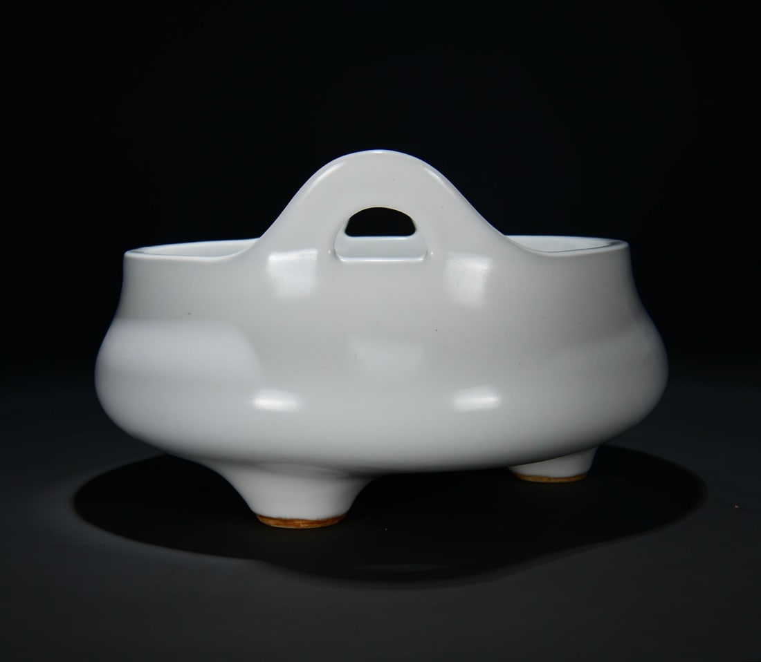 Chinese White Glaze Porcelain Incense Burner - 2