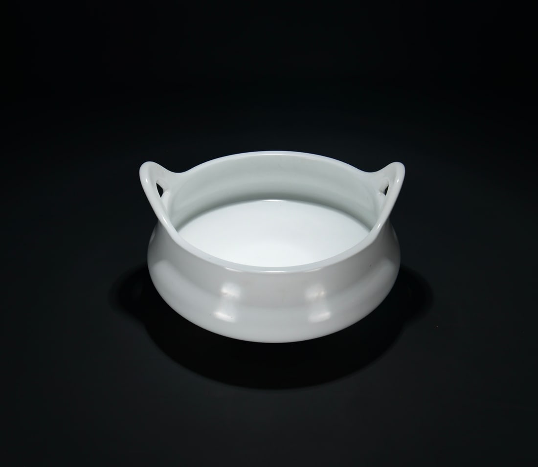 Chinese White Glaze Porcelain Incense Burner - 5