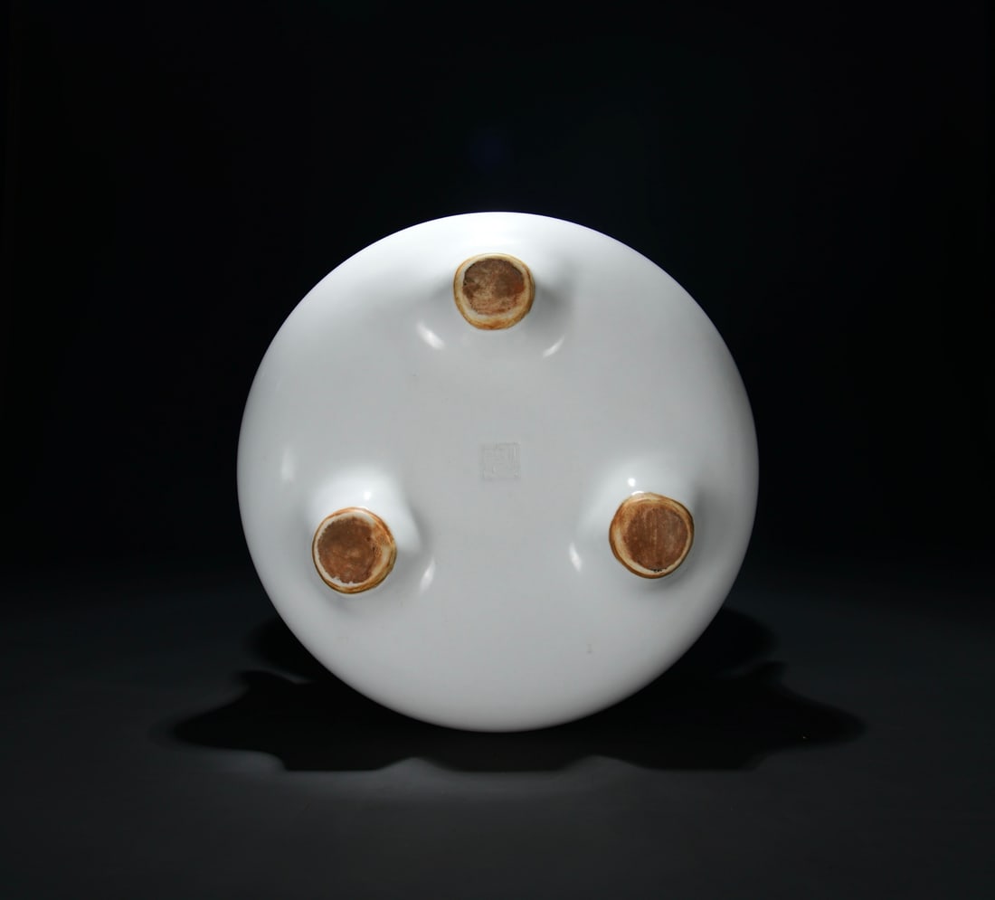Chinese White Glaze Porcelain Incense Burner - 7