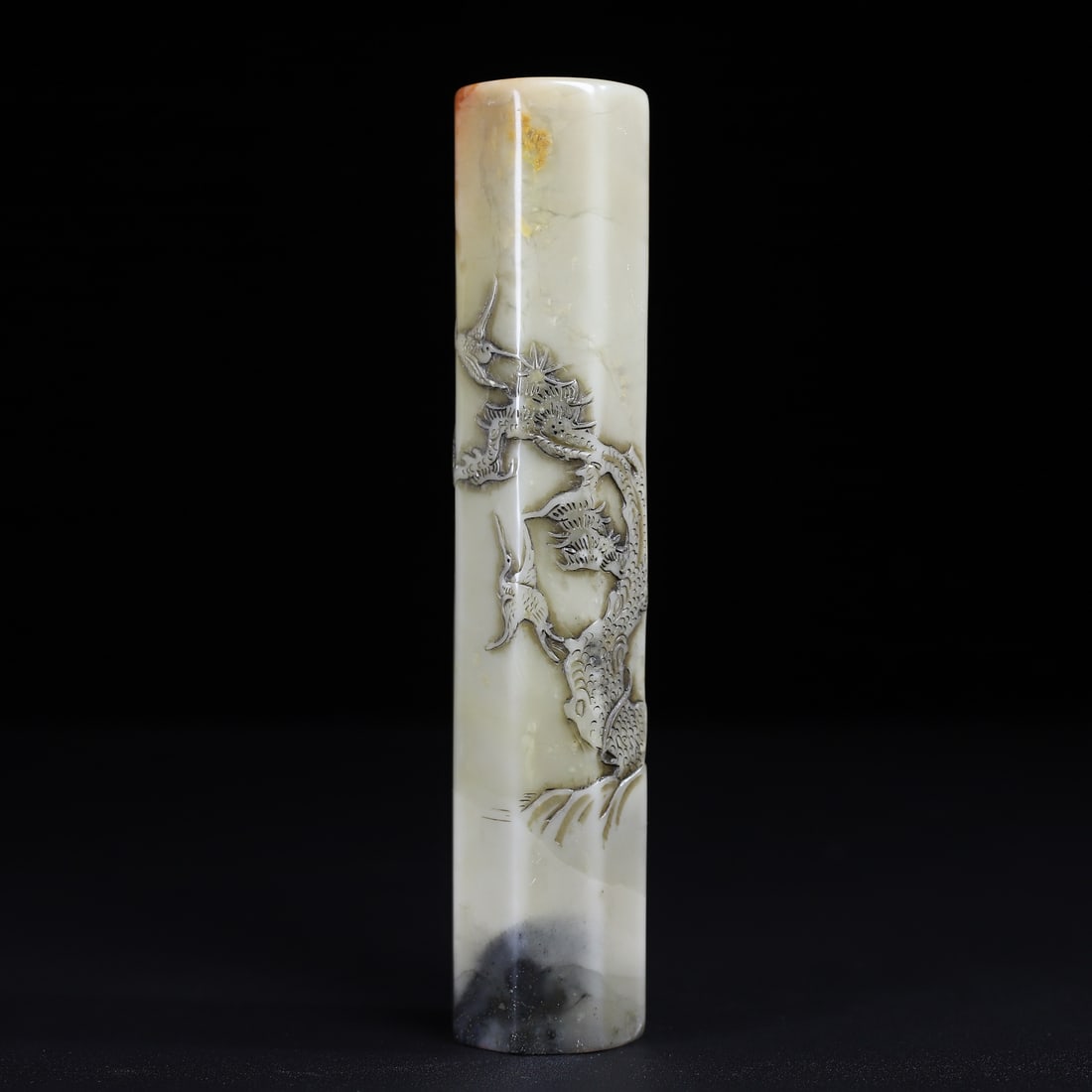 A Set Three Chinese Shoushan Stone pine tree & crane Seal Statue - 6