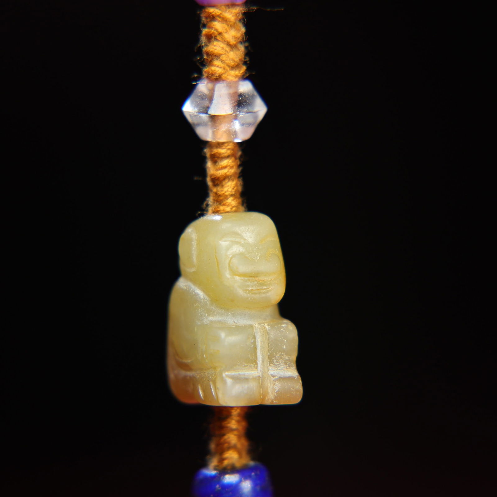 Old Chinese Hetian Jade Carved Fortune Dragon Ring Pendant - 4