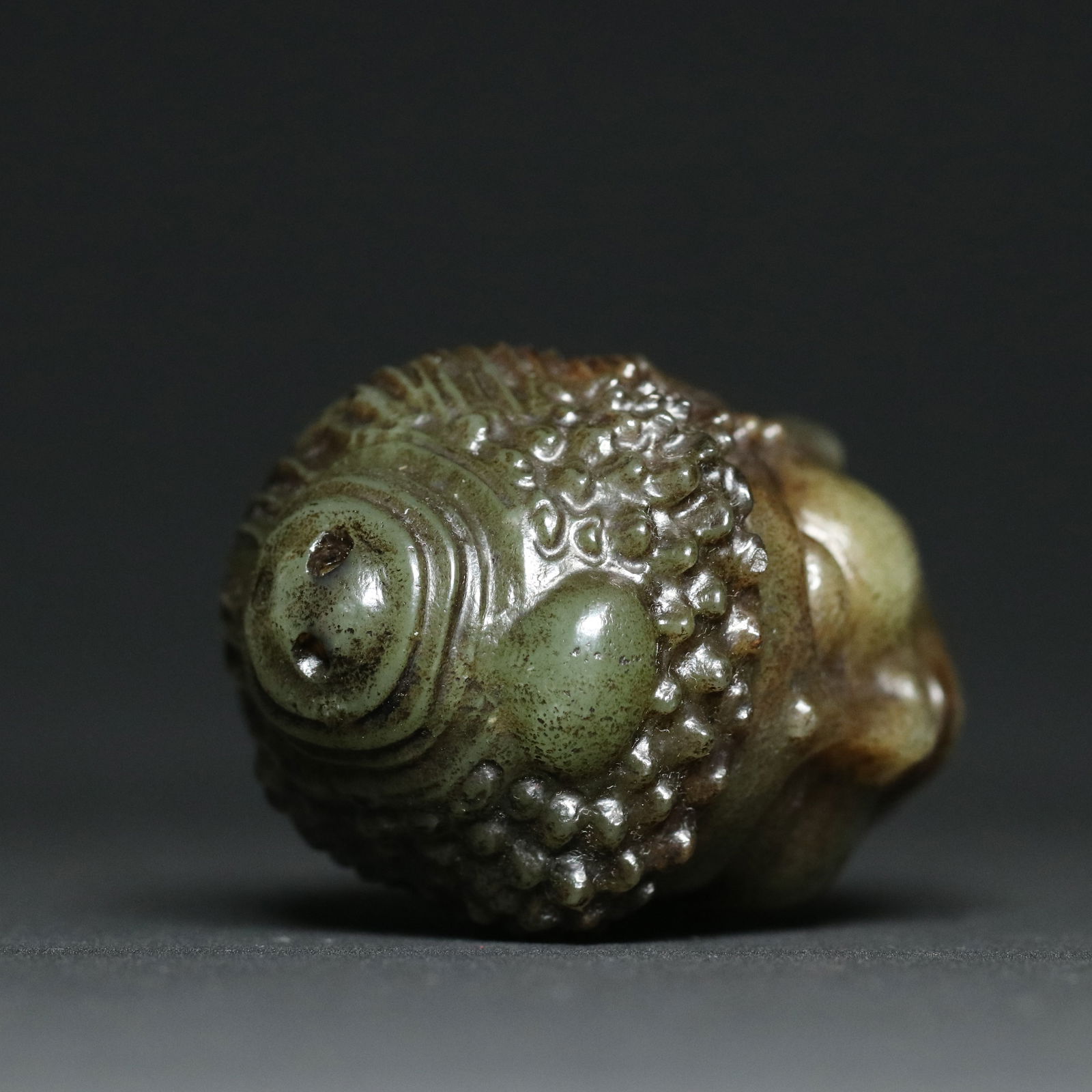 Old Chinese Hetian Jade Buddha Head Statue - 6