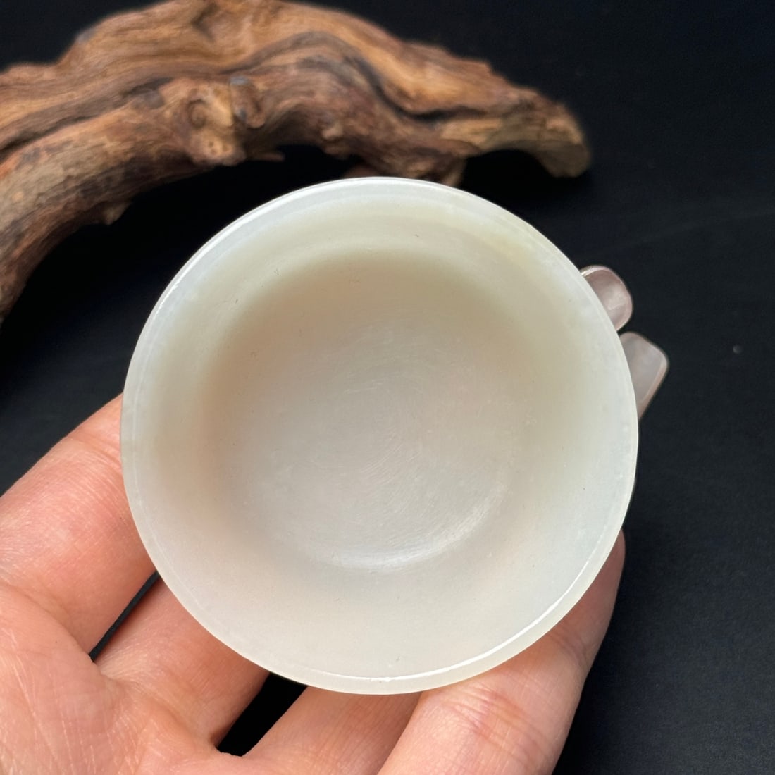 Superb Chinese White Hetian Jade Wine Cup - 4
