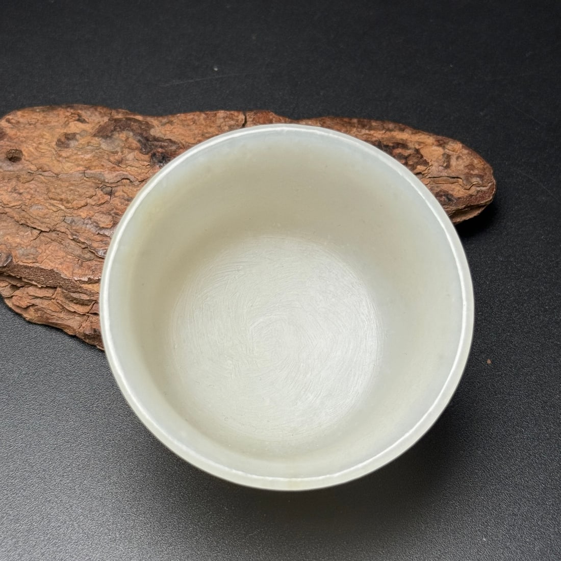 Superb Chinese White Hetian Jade Wine Cup - 8