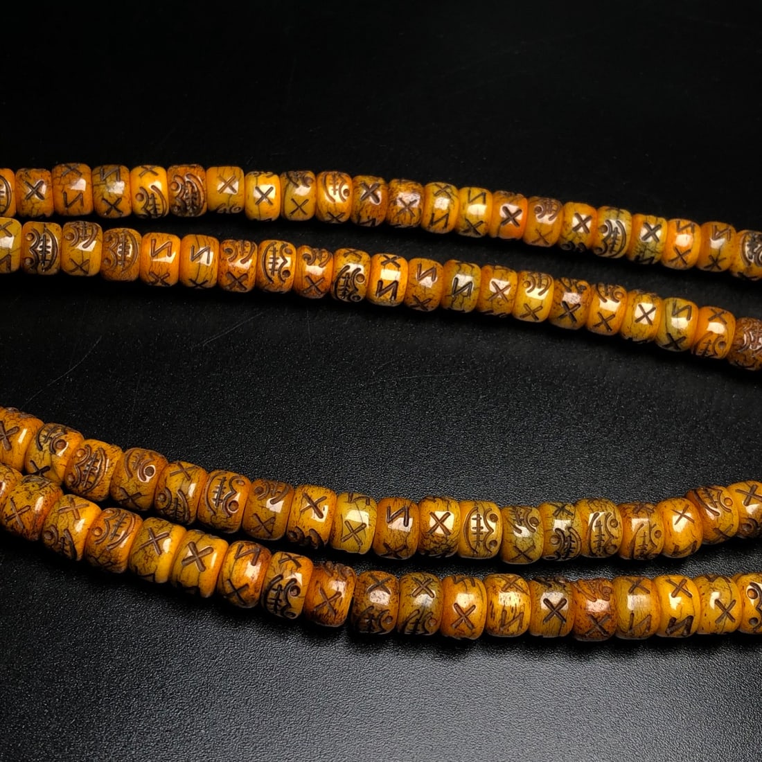 Hand knitting DZI Agate Necklace - 6