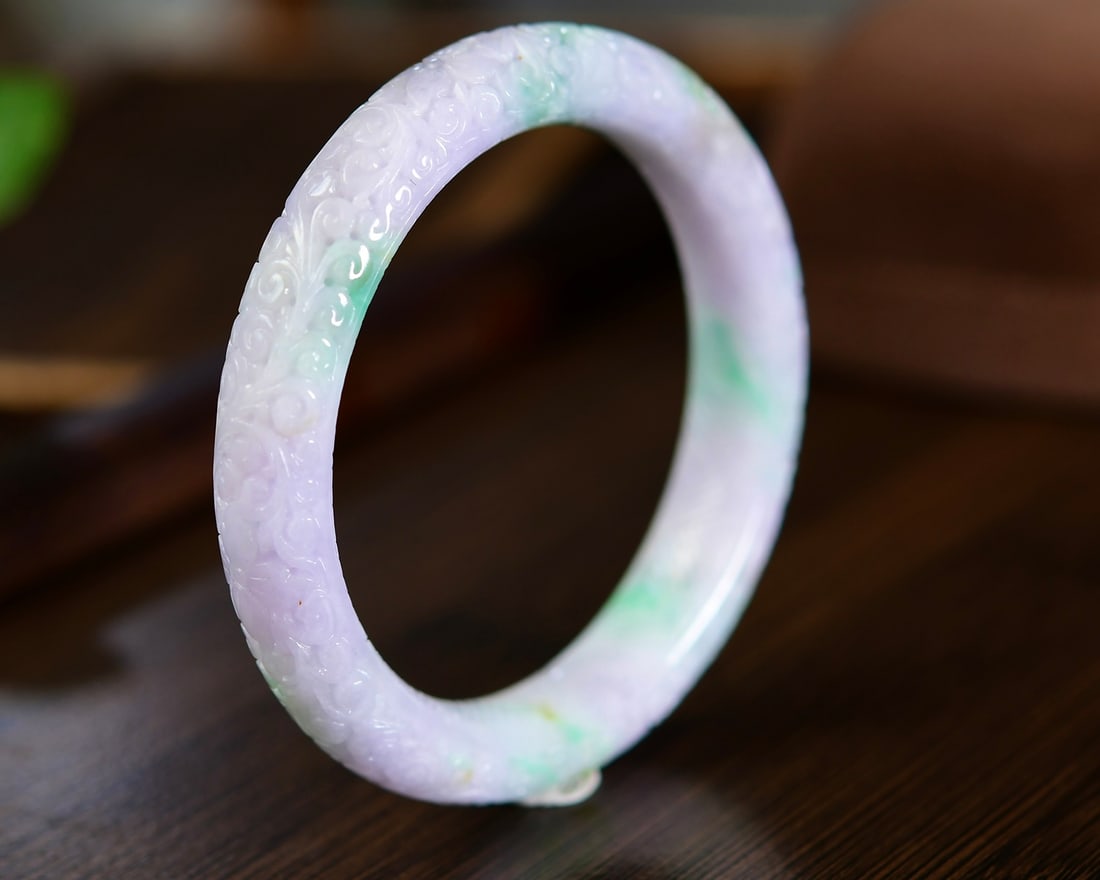 Inside Diameter 58mm Natural Jadeite Bracelet w Certificate (1 of 6)