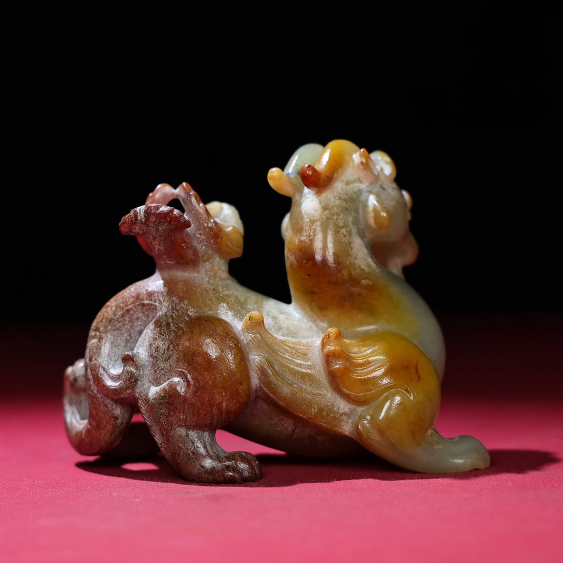 Chinese Hetian Jade Hand Carved Beast Statue - 8