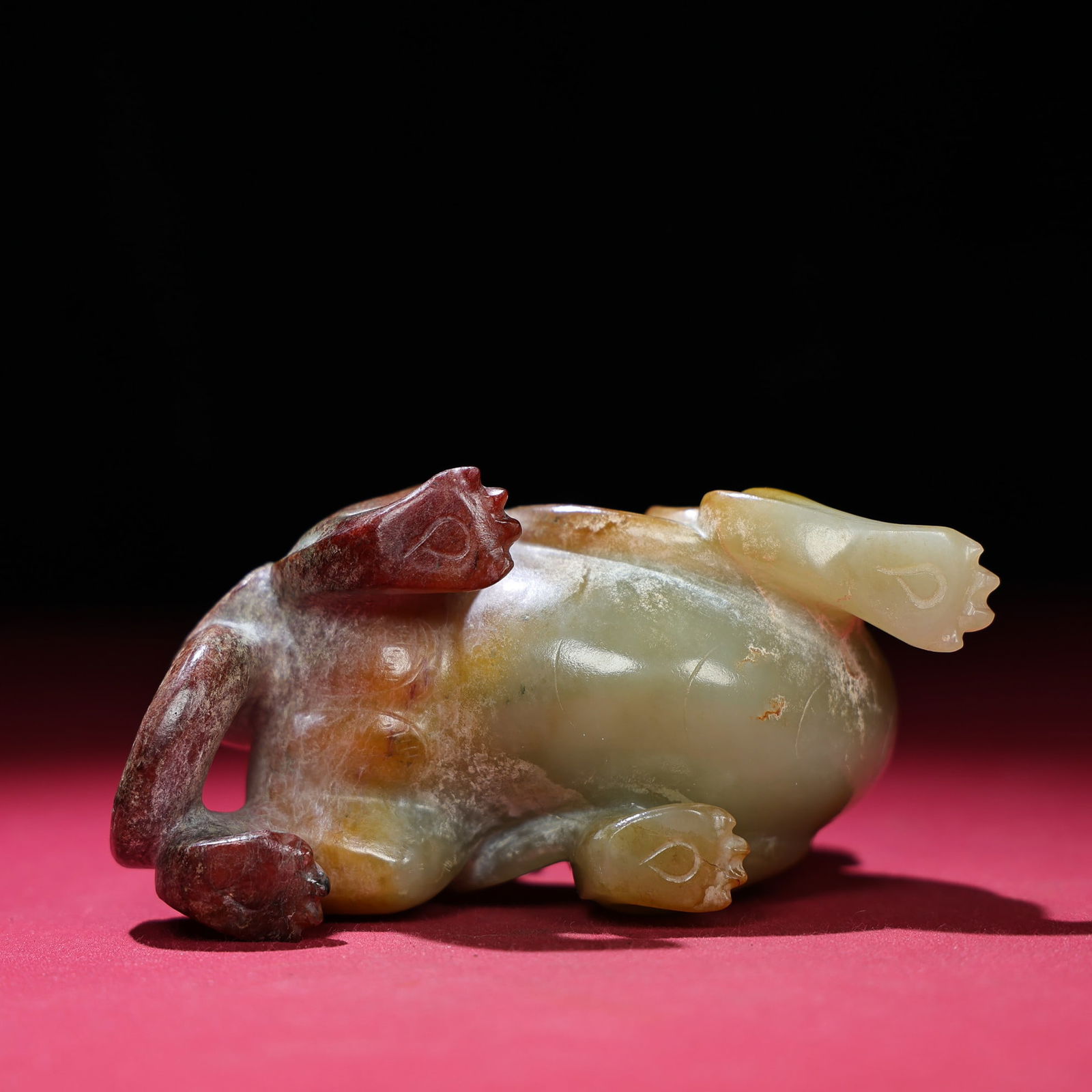 Chinese Hetian Jade Hand Carved Beast Statue - 9