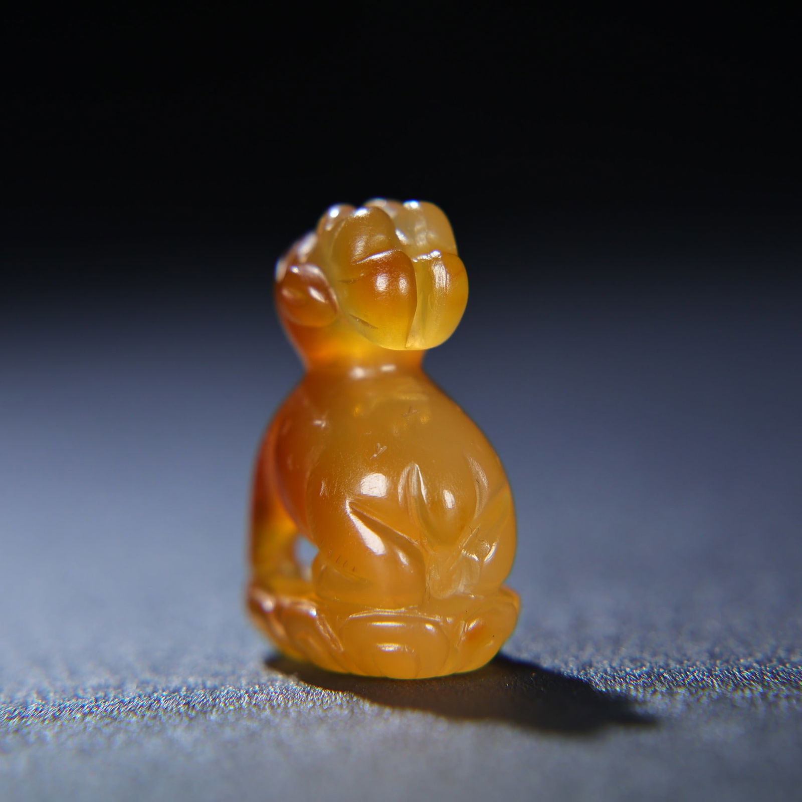 Chinese Yellow Agate Deer Pendant - 3