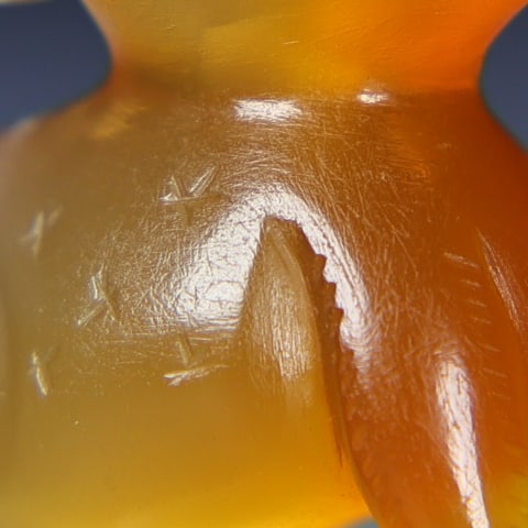 Chinese Yellow Agate Deer Pendant - 6