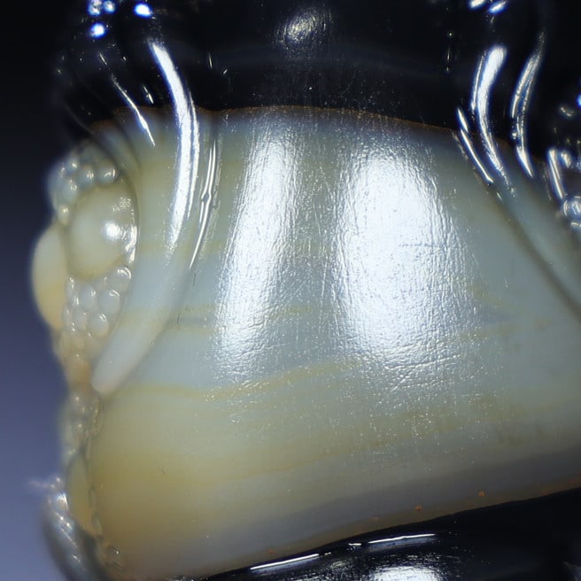 Hand Carved Chinese Agate Fortune Toad Pendant - 6