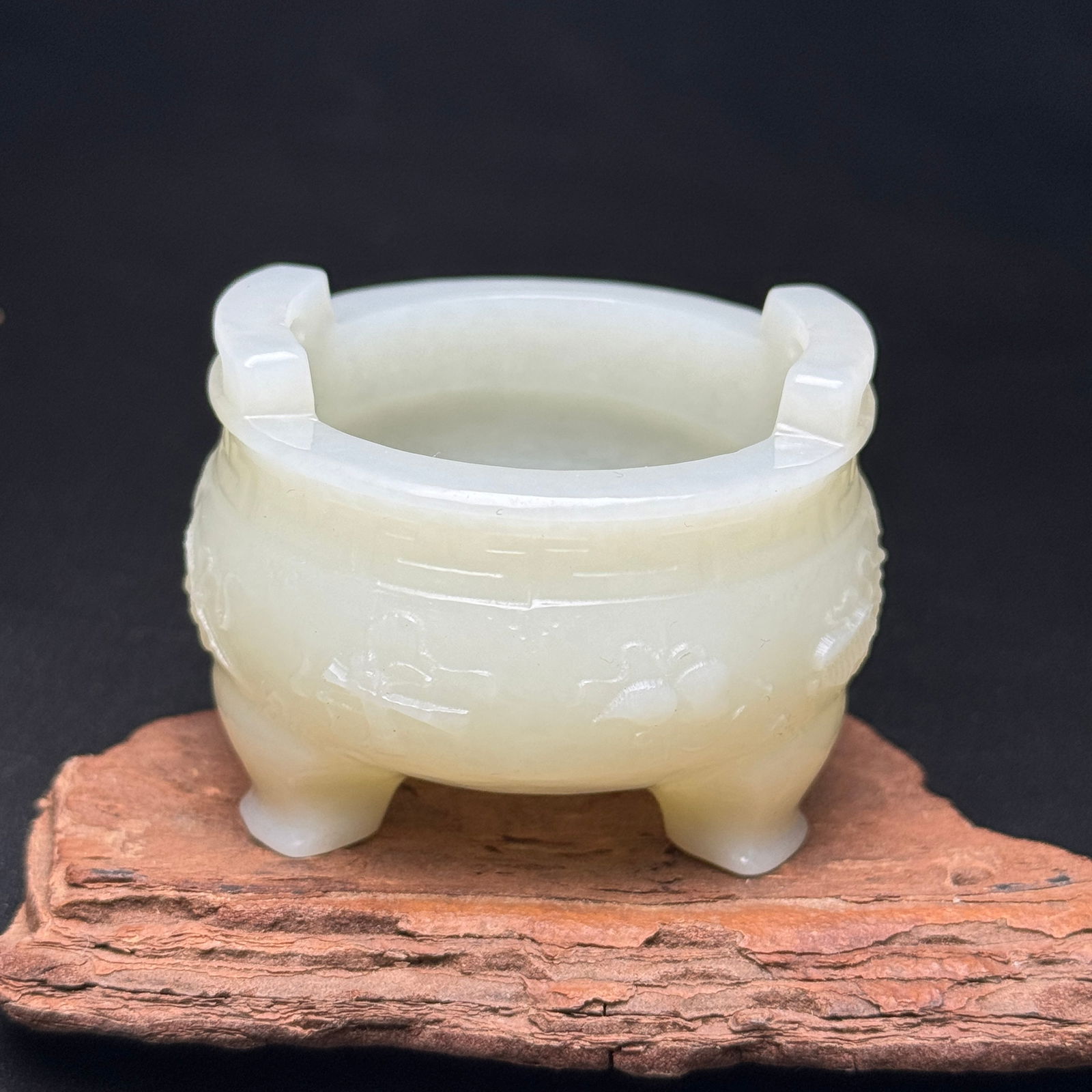 Superb Chinese Hetian Jade Carved Incense Burner - 3