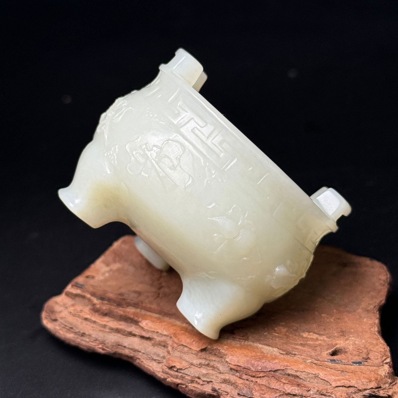Superb Chinese Hetian Jade Carved Incense Burner - 7