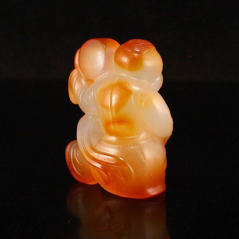 Chinese Agate Carved Kid Statue/Pendant - 5