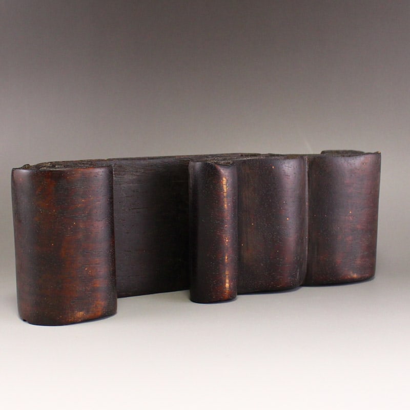 Vintage Chinese Zitan Wood Inlay Bamboo Ink Rest - 8