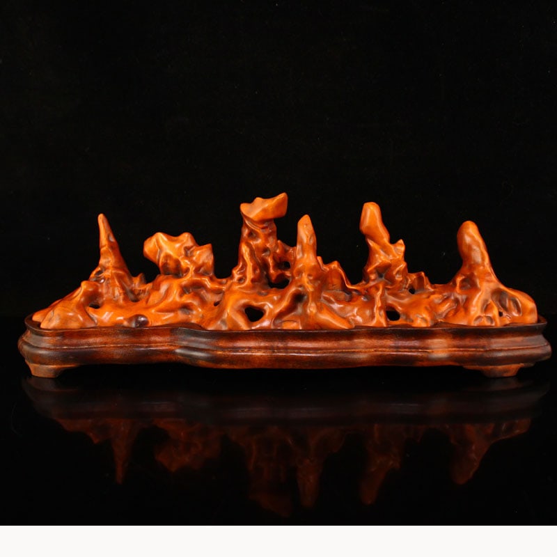 Chinese Boxwood Wood Rockery Shape Incense Burner (1 of 7)