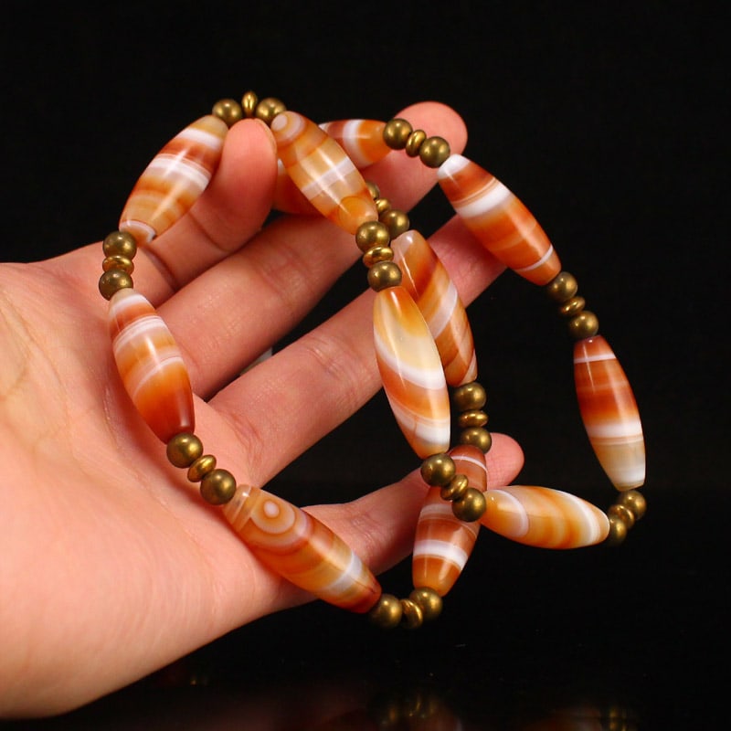 Tibetan Sky Eye DZI Agate Pendant With Neckalce - 4