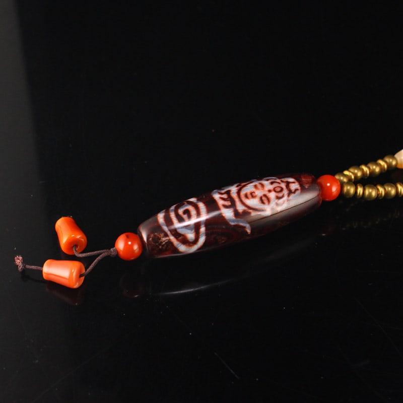 Tibetan Sky Eye DZI Agate Pendant With Neckalce - 6