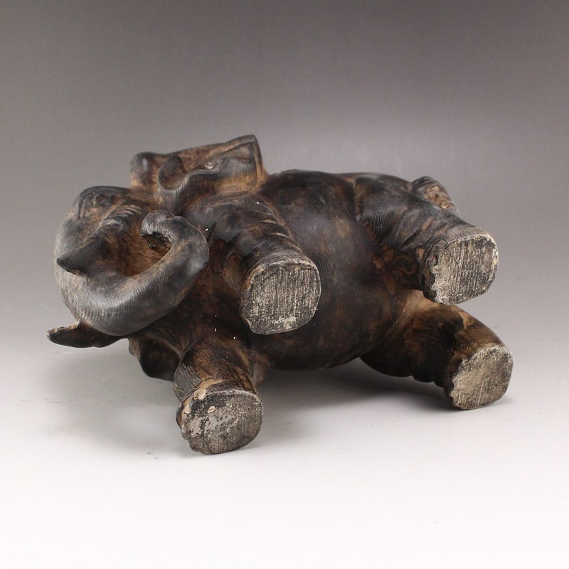 A Pair Vintage Stone Hand Carved Elephant Statue - 10