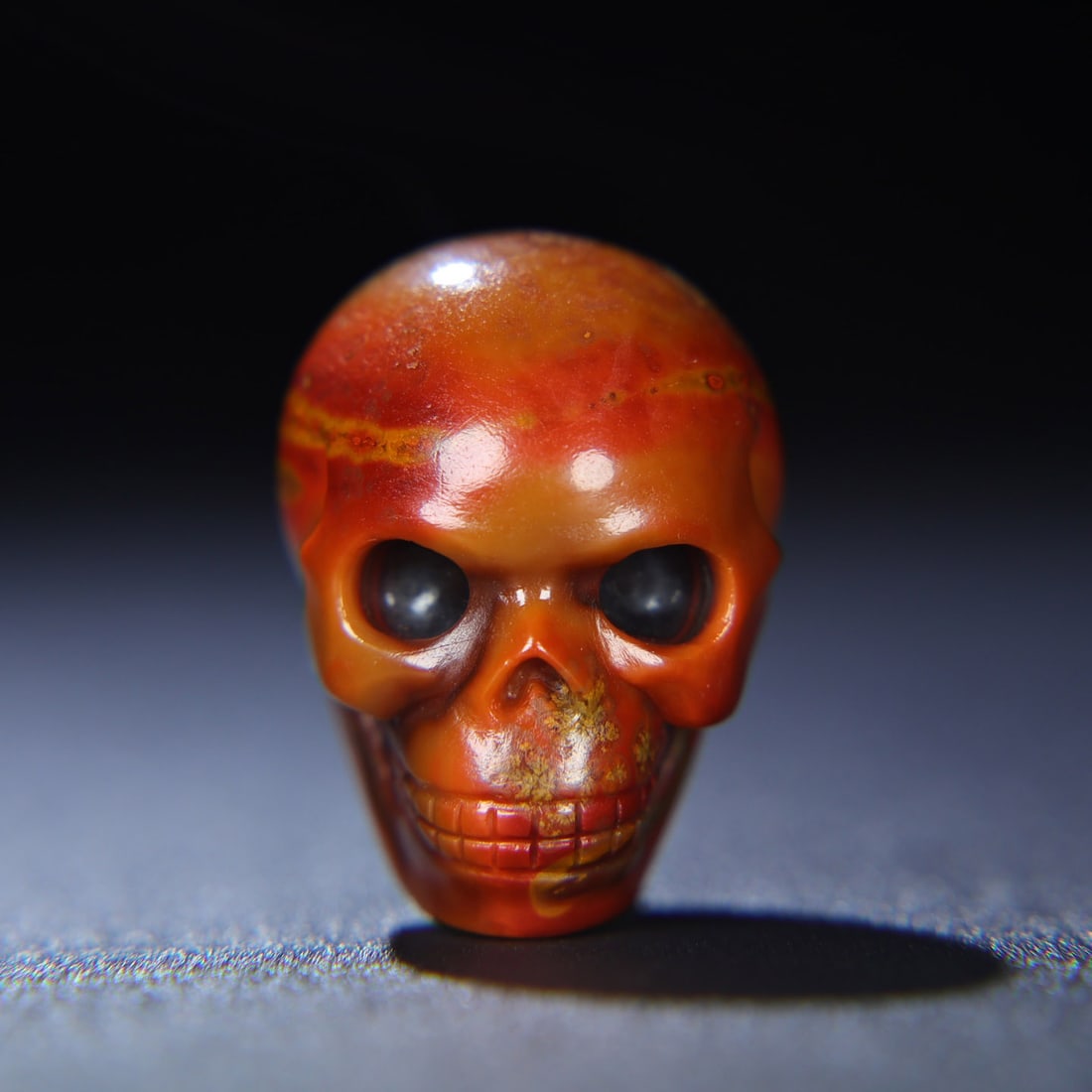 Chinese Zhanguo Hong Agate Skull Pendant (1 of 9)