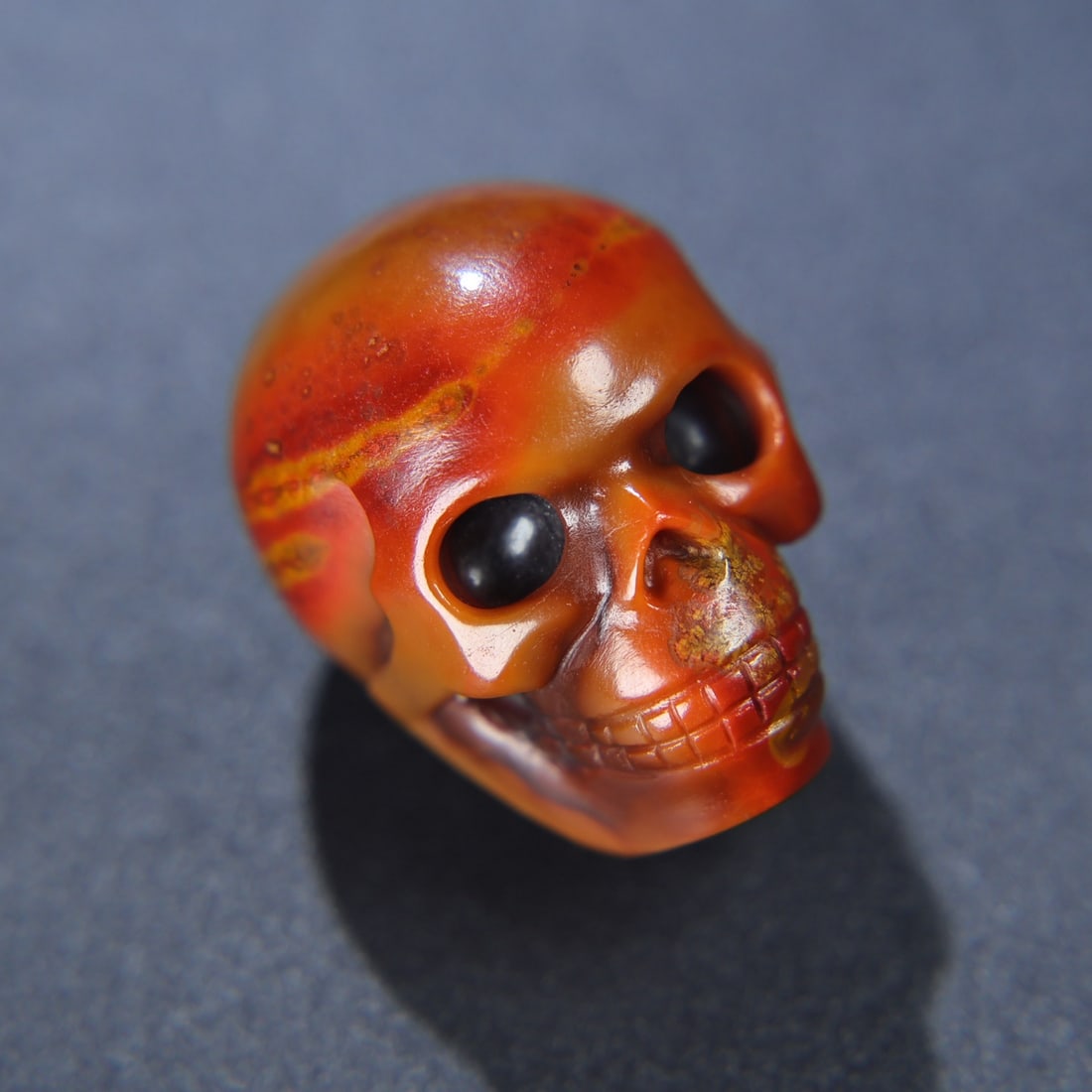 Chinese Zhanguo Hong Agate Skull Pendant - 2