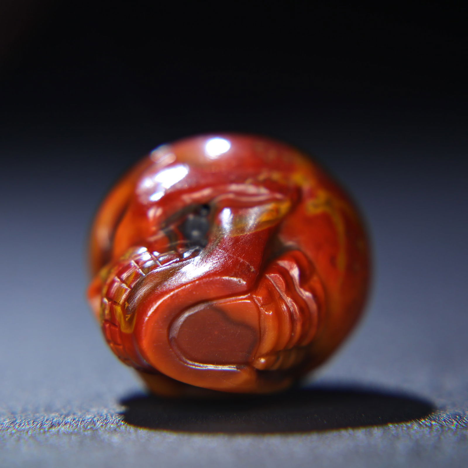 Chinese Zhanguo Hong Agate Skull Pendant - 4