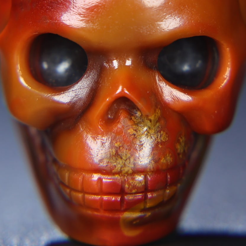 Chinese Zhanguo Hong Agate Skull Pendant - 5