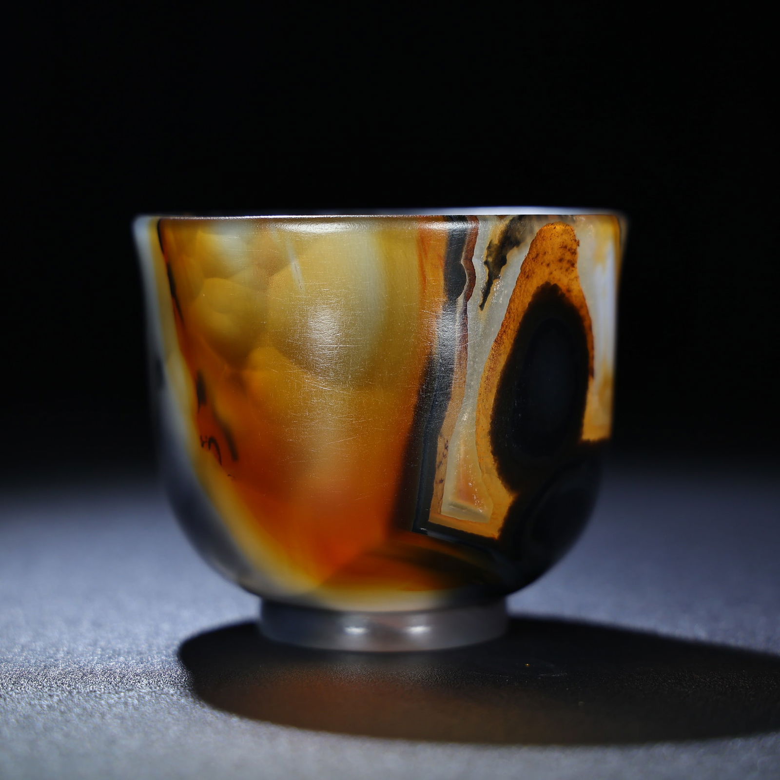 Chinese Agate Cup Statue - 3