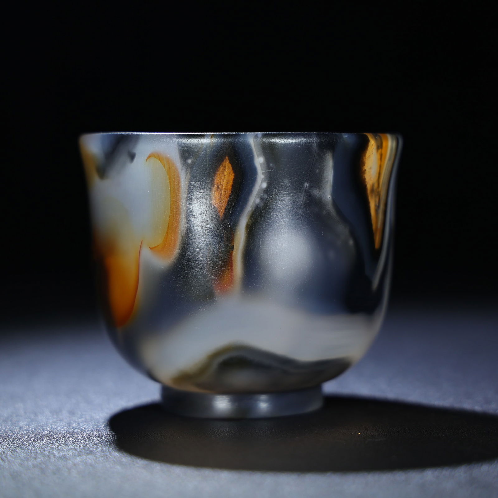 Chinese Agate Cup Statue - 7