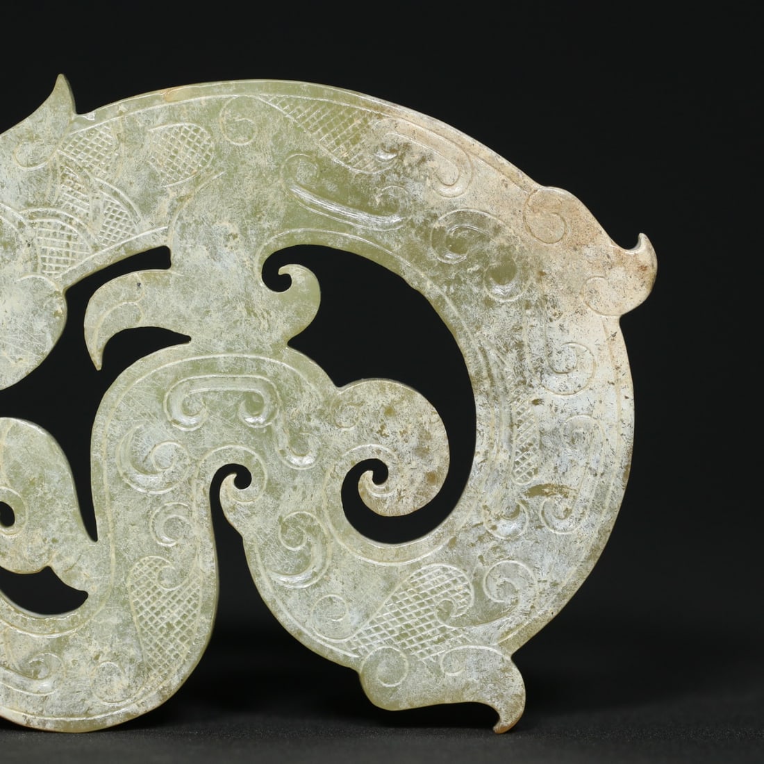 Old Chinese Hetian Jade Dragon Pendant - 7