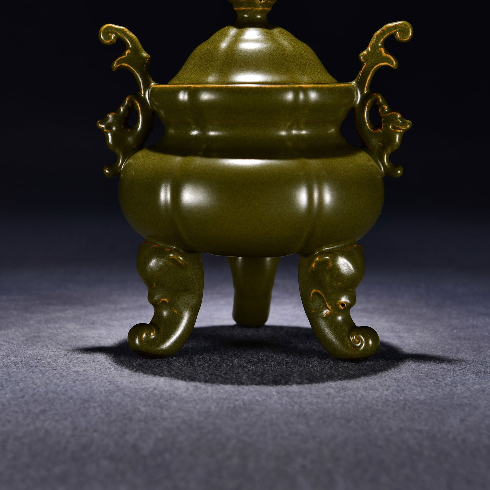 Chinese Tea Dust Glaze Porcelain Incense Burner - 7