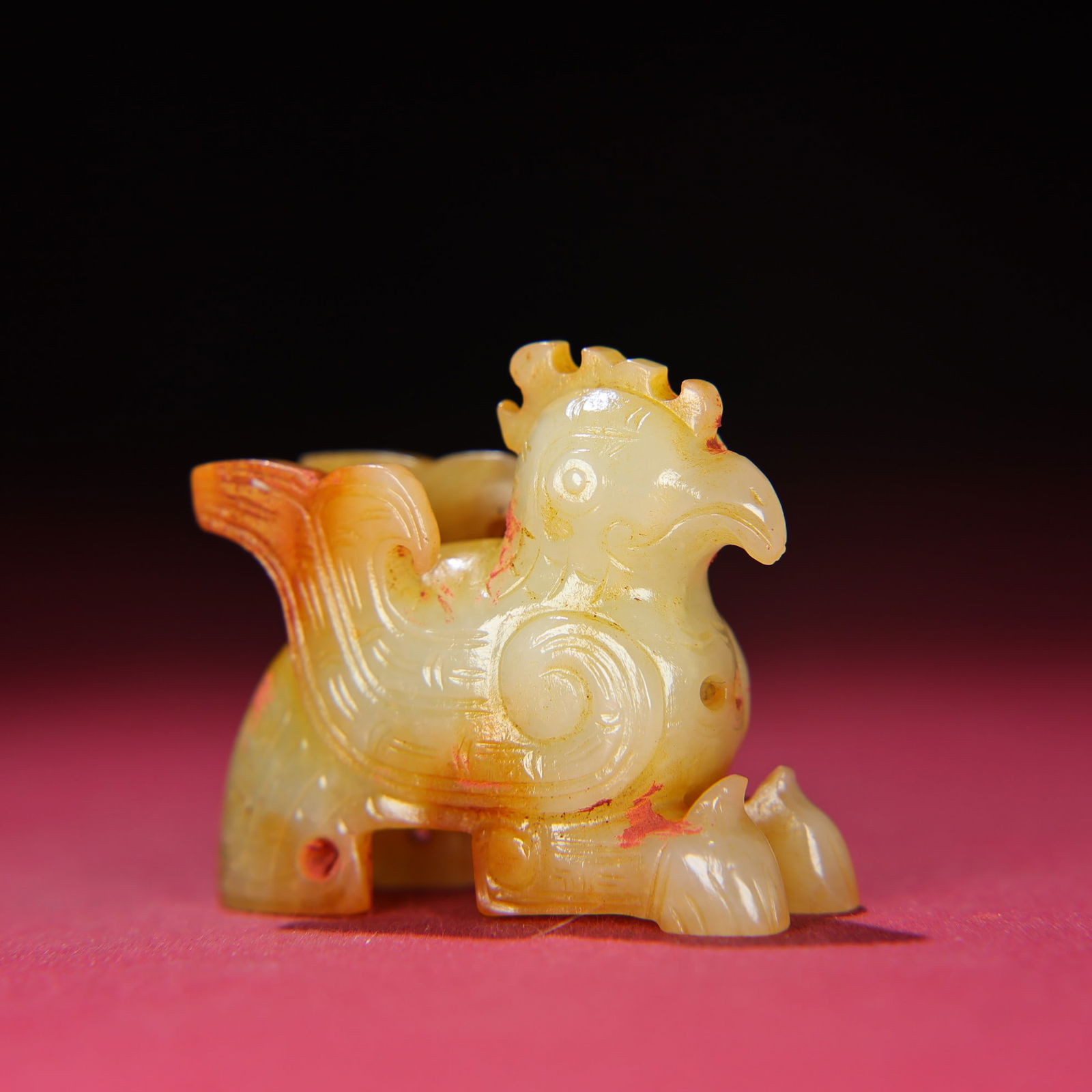 Old Chinese Hetian Jade Phoenix Bird Pendant (1 of 8)